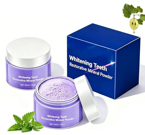 Avvchuy 2PCS Tooth Whitener Powder, 100G Teeth Whitening Stain Remover, Protect Gums, Freshen Breath, Removes Years of Tea, Coffee and Wine Stains