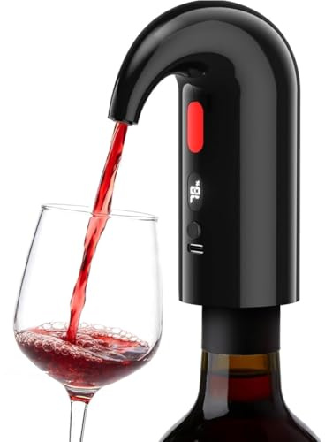 Jnchdghwa Aeratore e Decanter Elettrico A Doppia Pompa - Funzionamento Silenzioso, Misurazione del Versamento, Display della Temperatura e Ricarica USB