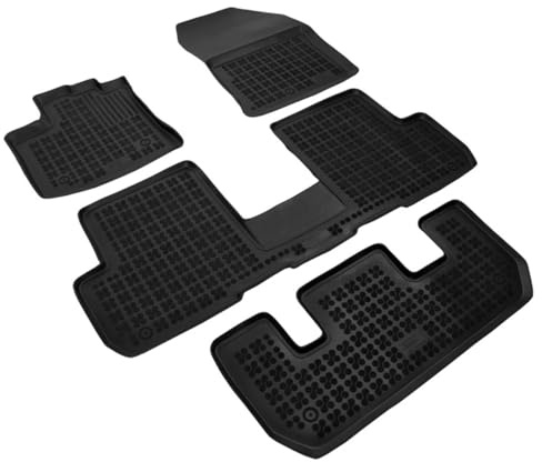 AZUGA 3D Gummi Fußmatten für Dacia Lodgy 7-Sitzer ab 2012-2022 | rutschfest, wasserdicht, passgenau, TPE Gummimatten, hoher Rand Automatten, AZ10300322