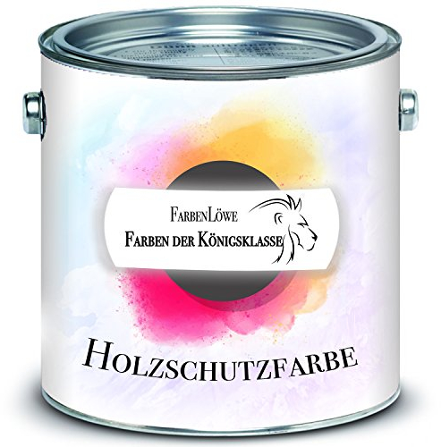 FARBENLÖWE Holzschutzfarbe in seidenmatt - wetterbeständige, hochdeckende & schnelltrocknende Wetterschutzfarbe mit dauerhaftem Langzeitschutz, Holzschutz und Holzpflege in Einem (5 L, Schwedenrot)