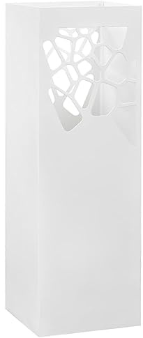 vidaXL Regenschirmständer Steinen-Design Stahl Weiß