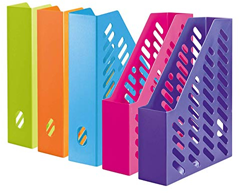 HAN Stehsammler KLASSIK 1601-20 in trendigen Farben / Zeitschriftensammler in klassischem Design / Zur geordneten Aufbewahrung von Dokumenten, Heften & Mappen bis Format A4–C4, 5 Stück