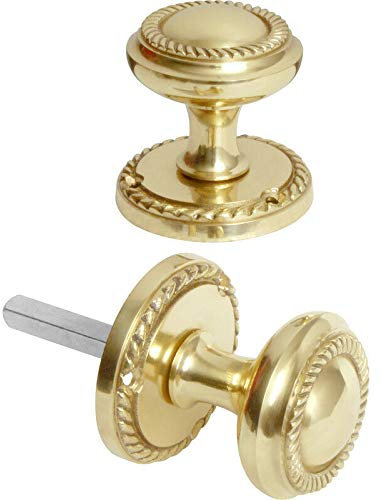 Golden Grace Georgian Design Polished Brass Mortice Sprung Door Knob Set Pack Pair