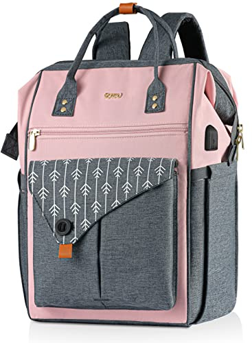 RJEU Ryggsäck för kvinnor, snygg och genomtänkt med laptopfack och anti-stöld-funktion, vattentät, perfekt present