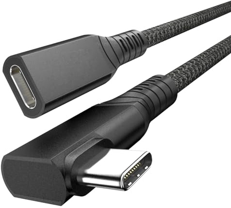 USB 4 Verlängerungskabel 240W 0.6M, USB4 Thunderbolt 4/3 Verlängerung | 40Gbps/8K@60Hz Video, PD3.1 Winkel USB C Stecker auf Buchse Kabel für iPhone 17 16 15, Galaxy S26 S25, MacBook, Pixel 10/9/8