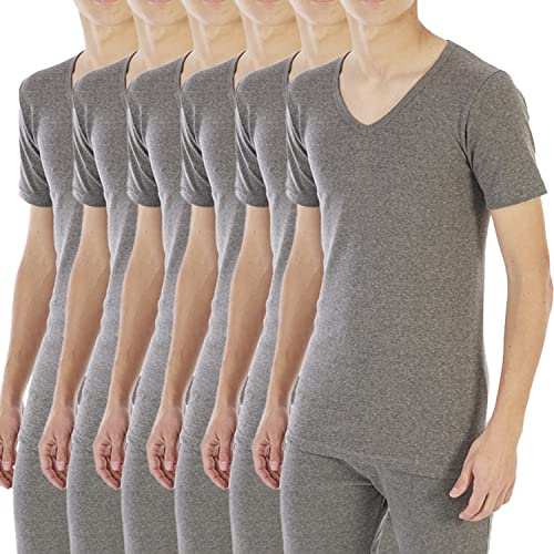 Lacotex Camiseta Interior Termal de Hombre | Camiseta Manga Corta y Cuello Pico Térmica | Confort y Protección Térmica Interior | Pack Ahorro 3 Unidades | Talla L L100VG