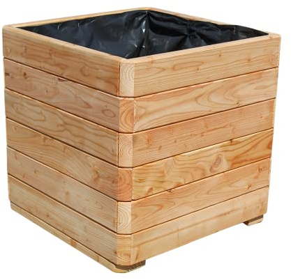 Gartenwelt Riegelsberger Pflanzkasten Mammut 58x58x57 cm Lärchenholz Natur | Massiver Blumenkasten & Blumentopf | Pflanzkübel, Kräutertopf & Balkonkasten | Fertig montiert