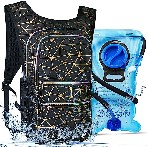 CITCAR Trinkrucksack, Wasserrucksack mit 3L Trinkblase Leichte Isolierung, Festival Essential, Rave Trinkrucksack, Hydropack Rucksack für Rave, Wandern, Radfahren, Laufen, Festival Gear