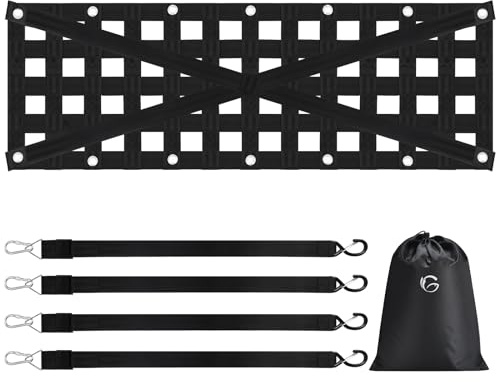 GADFISH Heavy Duty Tailgate Net, Cargo Extender with 4 Adjustable Buckle Straps, Perfect for Truck, Trailer, Boat, Jeep, SUV (54x17.7)