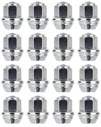 RYBO Radmuttern für Alufelgen, M12 x 1,5, Kegel, 19 mm, Sechskant, passend für Ford Alufelgen und mehr, 16 Stück