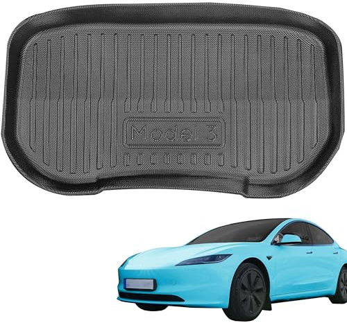 TLECTRIC Kofferraummatte für Tesla Model 3 Highland 2024 + 2025 + 2026 Wasserdicht Hoher Rand Frunk Kofferraum Vorne
