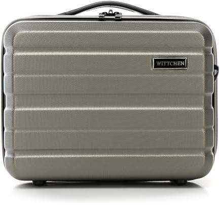 WITTCHEN COMODO Line Kosmetikkoffer Reisegepäck Kulturbeutel Kosmetiketui aus ABS Kosmetiktasche Damen Reiseetui Abnehmbarer Trageriemen Größe XS Gold