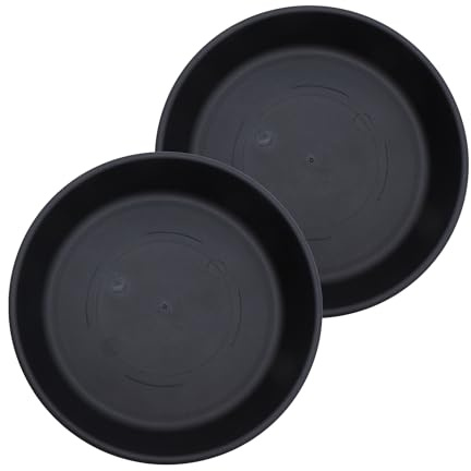 The HC Companies Blumentopf-Untersetzer – Kunststoff-Pflanzen-Untersetzer für den Innen- und Außenbereich – traditionelles Design für Wasserablauf – langlebig und stilvoll, rund (40,6 cm, Schwarz)