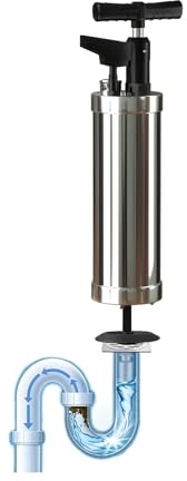 Qcesorib Pressluft Rohrreiniger mit 4 Saugnäpfen, Rohrreiniger Druckluft mit Optischem Manometer, Abflussreiniger Pumpe, für Toilette Waschbecken Badewanne Bodenablauf