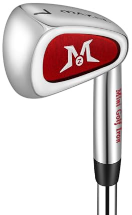 MAZEL Mini Driver/Iron Golf Clubs Swing Trainer Aid to Improve Your Hitting Accuracy & Speed (Red, Mini Iron)