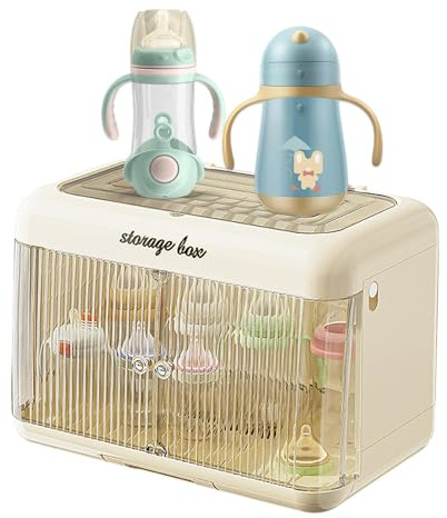 Organizer für Babyflaschen, Organizer für Fläschchen – Aufbewahrungsbox für Fläschchen, Abtropfgestell, Organizer | Aufbewahrungsbox für Flaschen, transparenter Flaschenhalter, Trockenständer für com