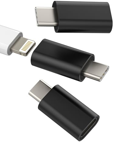 Adaptateur USB C vers Lightning Femelle Chargeur Rapide pour IPhone 16 15 (Lot de 3) Connecteur Prise pour Apple pour IPad Pro Compatible avec Samsung S24 S23 Câble Mâle Type C Accessoire Voiture