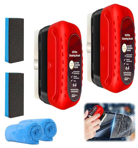 Homefantasy Film Oléophobe pour Voiture 2 Pièces Automotive Oil Film Cleaning Brush Éliminer les Taches d'eau et les Pellicules Grasses Brosse De Nettoyage De Film D'huile Automobile