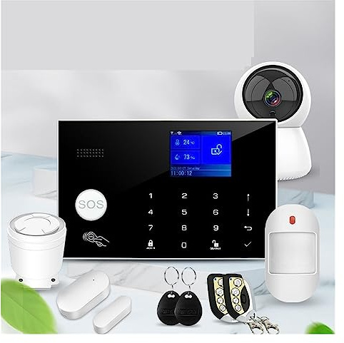 Wifi Alarm System 433MHz Home Burglar Security Alarm Wireless Wired Detector RFID Touch Keyboard Temperature Humidity(18cm)