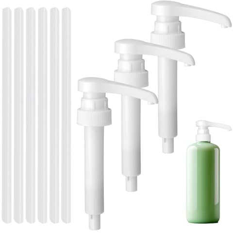 3 Pezzi Pompa Dispenser Sapone Liquido, Dispenser Sciroppo Attacco Pompa | Distributore di Emulsioni, Dispenser per Sciroppo, Dosatrice Compatibile per Bottiglie da 500 ml/1000 ml