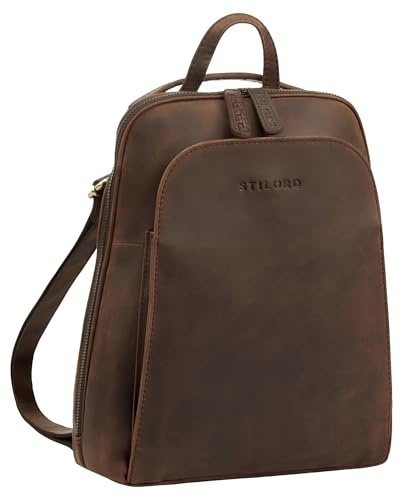 STILORD Ophelia 2-en-1 Bolso Mochila Mujer Piel Autentica - Mochila Piel Pequeña Bolso Bandolera Cuero - Bolso de Mano - Mochila Antirrobo Impermeable 10,9 Pulgadas Color:Zamora - marrón