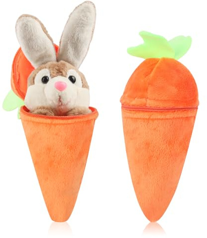 JWTRSVTY Mignon Peluche Lapin Carotte, Pendentif Carotte Lapin Amovible, Lapin De Carotte Peluche Porte-clés, Animal Peluche Réversible En Forme De Lapin Carotte, Pour Garçons Filles Cadeaux De Pâques