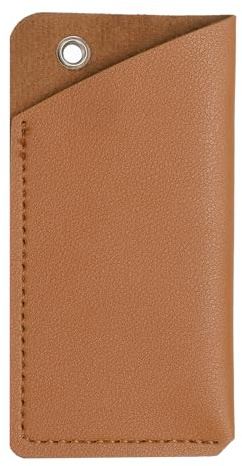 sourcing map Funda de cuero para cuchillos de 12 x 6 cm, funda de cuero para cuchillo de bolsillo con agujero para fundas protectoras plegables de cuchillos, camping, caza al aire libre, marrón oscuro