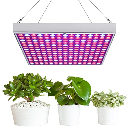 Jaxguom 1x15W Pflanzenlampe LED Vollspektrum, Wachstumslampe für Pflanzen 225 Rote & Blau Grow Lampe, LED Pflanzenlicht für Zimmerpflanzen Gemüse und Blumen im Gewächshaus