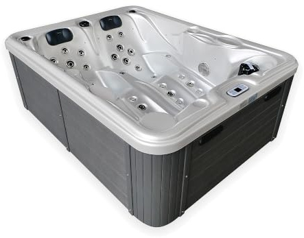Tronitechnik® Outdoor Whirlpool Bottaro, 2 Personen, Winterfest isoliert, Sanitäracryl, 46 Massagedüsen, 2 Liegeplätze, LED, 620 Liter
