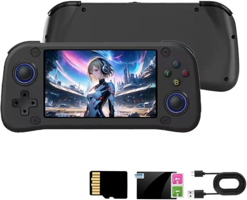 Console di gioco retrò G28, console di gioco portatile con sistema Linux, scheda TF 64G/128G integrata 15000/30000 giochi, schermo IPS da 4,3 pollici, uscita HDMI, batteria 2100 mAh, regalo di