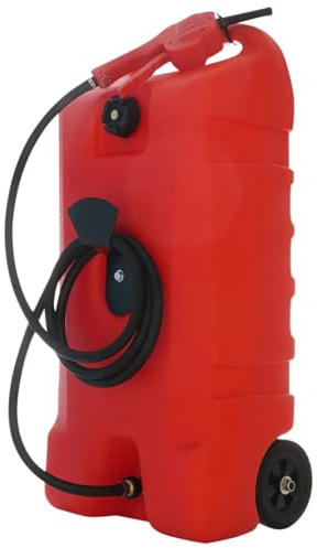 EvoNautic Kraftstofftrolley 53 L - Mobiler Kraftstofftank mit Zapfpistole und 3 m Schlauch, Benzin- und Dieselkanister aus Polyethylen, Mobile Tankstelle für Boote und Fahrzeuge