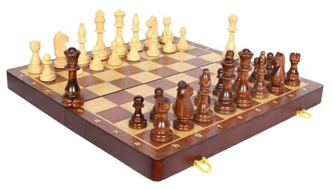 QUXVUIS Entdecken Sie die Freude am Schach mit diesem faltbaren Holzset. Präzise gefertigt und ideal für Wettkampfspieler. Schachbrettspiel Sets,