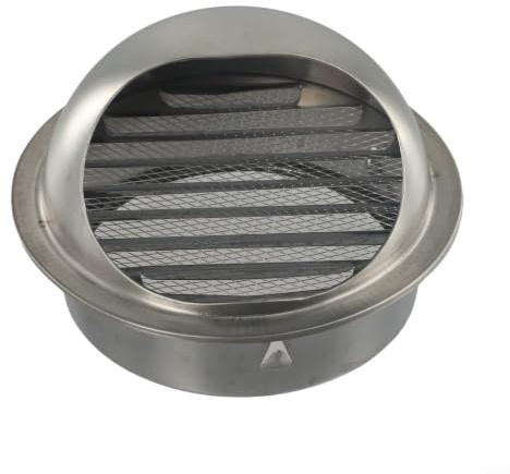 Bouche d'Aération Murale Ronde en Acier Inoxydable avec Grille Anti-Oiseaux pour Sèche-Linge et Salle de Bain - 100mm(150mm)
