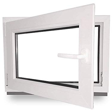 Kellerfenster - Kunststoff - Fenster - innen weiß/außen weiß - BxH: 100 x 60 cm - 1000 x 600 mm - DIN Links - 2 fach Verglasung - 60 mm Profil