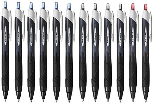 Rollerball de tinta jetstream 1.00 m/m (12 uidades 6 azules, 4 negros, 2 rojos)