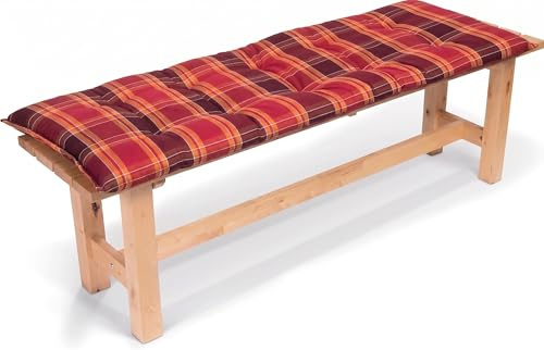 Homeoutfit24 Sylt Bankkissen, Made in Europe, Polsterauflage, rot/orange | Gartenbank-Auflage, Polsterkissen, Material - Schaumstoff und Polyester, Oeko-TEX® Standard 100