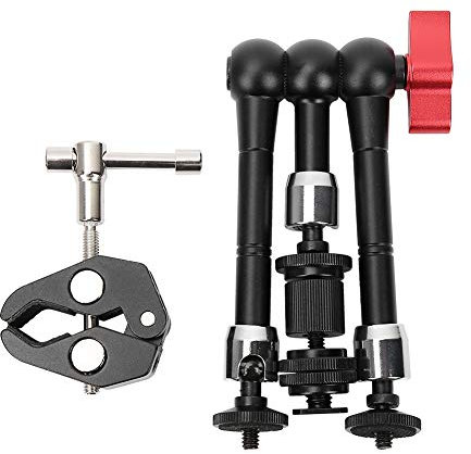 Topiky 11 '' Braccio Magico articolante, Pinza per pinze Granchio Super Morsetto, Staffa Fotografica Stabile Durevole di con Testa a Sfera 360 °, Attacco Pattino Freddo, Vite da 1/4 di Pollice