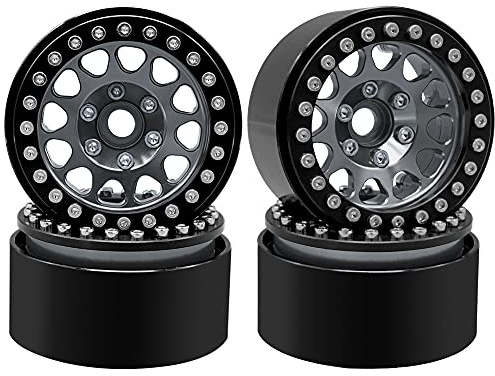 OGRC 4PCS Beadlock Rims 1.9 Inch Wheels RC Rim Hub Aluminum Beadlock Rims for Traxxas TRX4 TRX6 Redcat GEN7 GEN8 Rc4wd D90 Axial SCX10 SCX10 II 90046 SCX10 III AXI03007 12mm Hex 1/10 RC Crawler