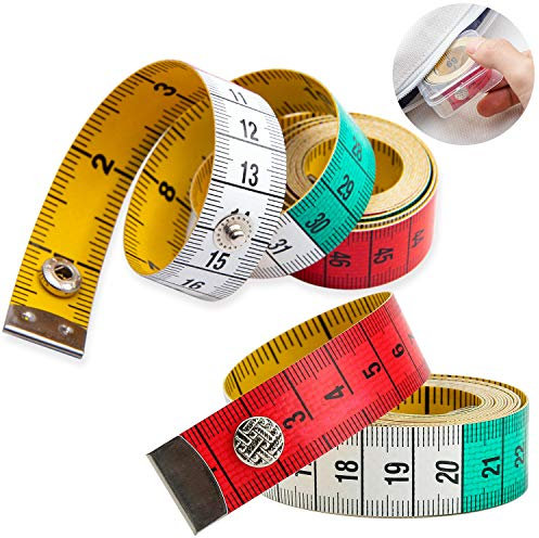Tape Measure, Measuring Tape for Body Weight Loss Fabric Sewing Tailor Cloth Vinyl Measurement Craft Supplies, 60Inch Soft Double Scale Ruler, 2-Pack