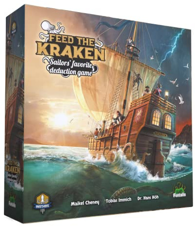 Funtails, Feed the Kraken – Basic Edition, Deduktionsspiel, ultimativ witziges Piraten-Spiel für 5-11 Personen ab 12 Jahren