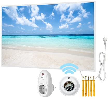 Bringer Imagen calefacción por infrarrojos con marco – calefacción de imagen – 100 x 60 x 1,8 cm – Maldivas