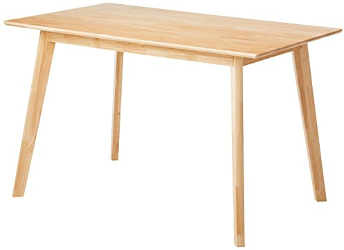 Amazon Basics FSC Certified Sturdy Solid Wood Rectangular Dining Table, Easy Assembly, Kitchen Table, 29.5D x 47.2W x 29.5H, Natural Wood
