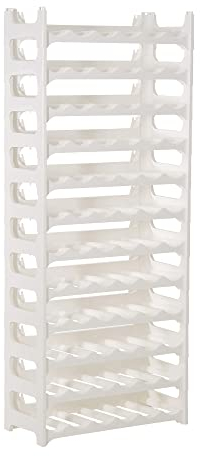 Novaliv Weißes, Modulares Flaschenregal für 72 Weinflaschen - Stapelbar, Erweiterbar, Robust - Ideal für Weinlagerung in Keller, Gastronomie & Zuhause, Getränkeschrank, Weinregal stapelbar