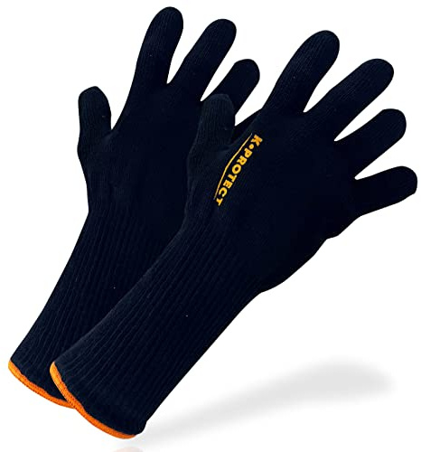 KELI –Gants Anti Chaleur – Taille Universelle – Gants Barbecue Grill – Résistant 250° - Manchette 35cm – Isolation Thermique – Ambidextre