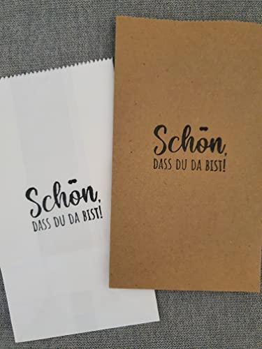 Süßigkeitentüten Candy Bar, Candybar Tüten braun Kraftpapier (Schön, dass du da bist)
