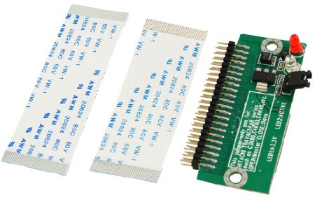 Ruilogod IDE 44 Pin Male to CE Female Double Indicator Adapter