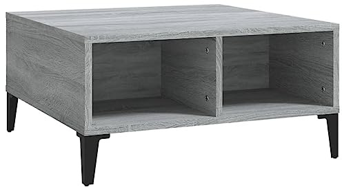 vidaXL Couchtisch Beistelltisch Wohnzimmertisch Kaffeetisch Sofatisch Teetisch Tisch Ablagetisch Wohnzimmer Grau Sonoma 60x60x30cm Holzwerkstoff