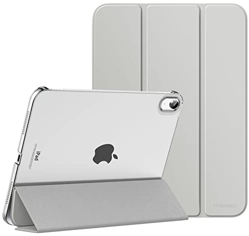 MoKo Hülle für iPad (A16) 11. Generation 11 Zoll 2025, iPad 10. Generation 10,9 Zoll 2022, Schlanke Stand Schutzhülle mit Hart PC Transparent Rückseite, Silber