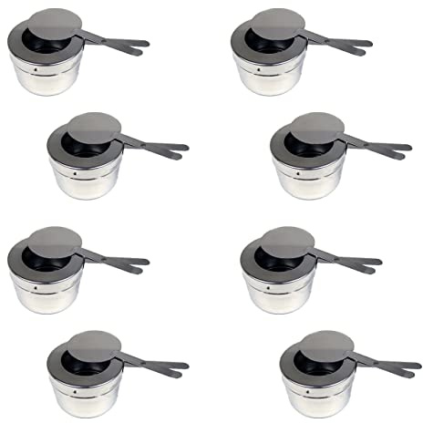 8x Brennpaste Behälter mit Deckel für Chafing Dish Speisewärmer Warmhaltebehälter