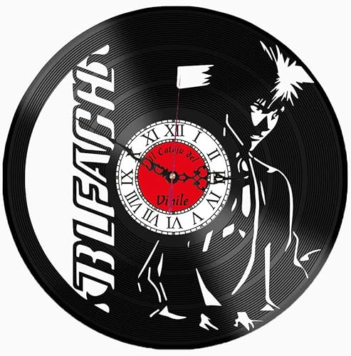 Orologio da Parete in Vinile anime – Design Bleach – Decorazione Murale per Fan di Anime e Ichigo – Idea Regalo per Appassionati di Shinigami - (2.0) catoju
